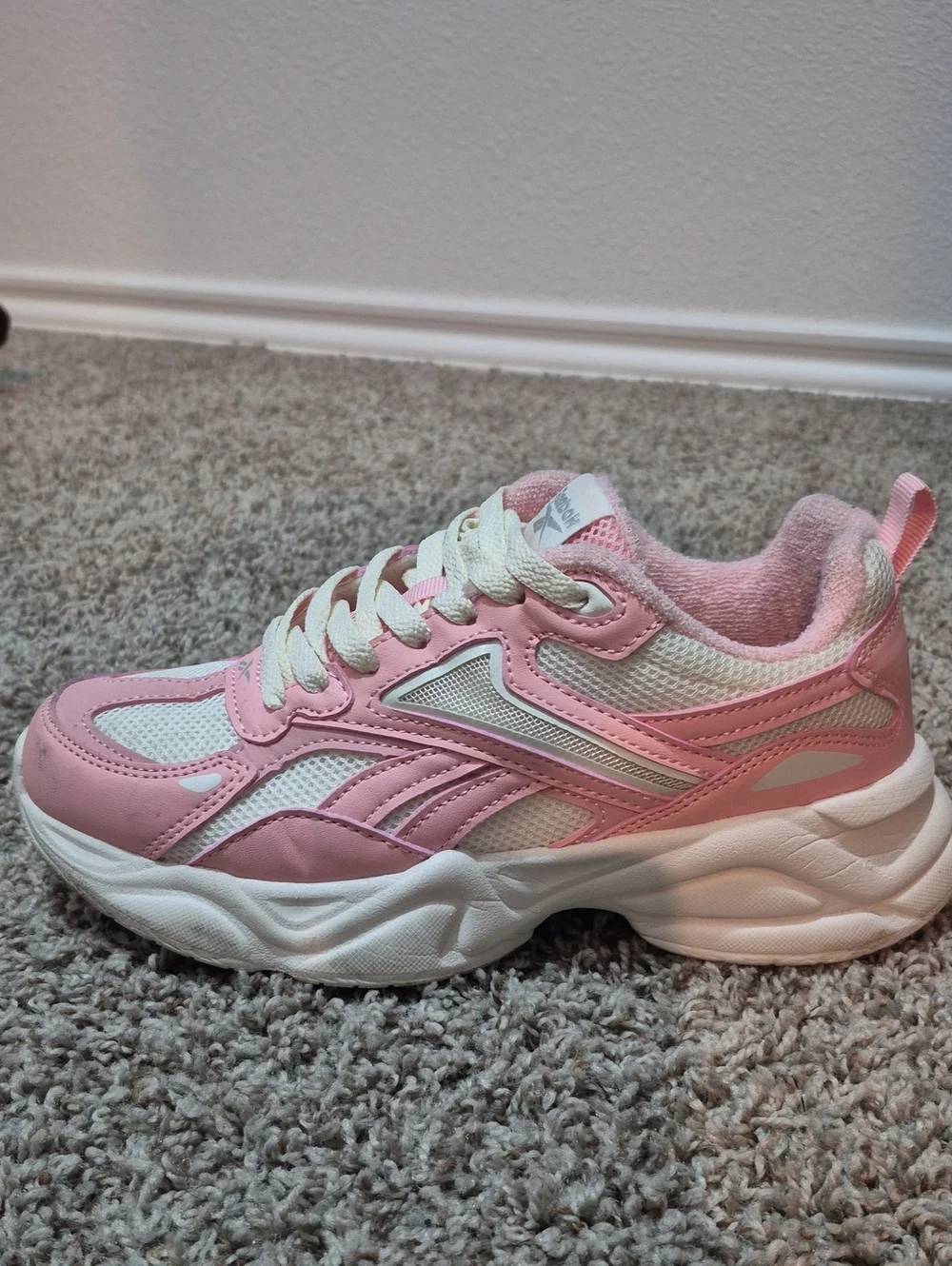 Original Use Pink and White Women's Chunky Sneakers